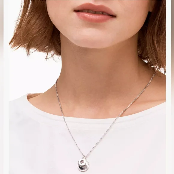 Kate Spade Spot The Spade Pave Charm Pendant Necklace - Picture 4 of 5